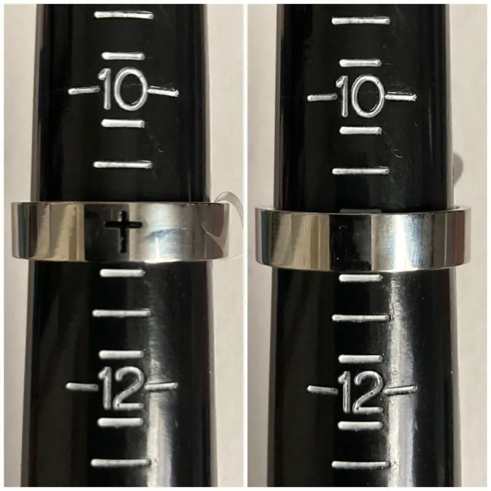 Unisex Stainless Steel Black Easter Cross Ring